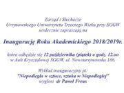 Inauguracja Roku Ursynowskiego UTW 2018/2019